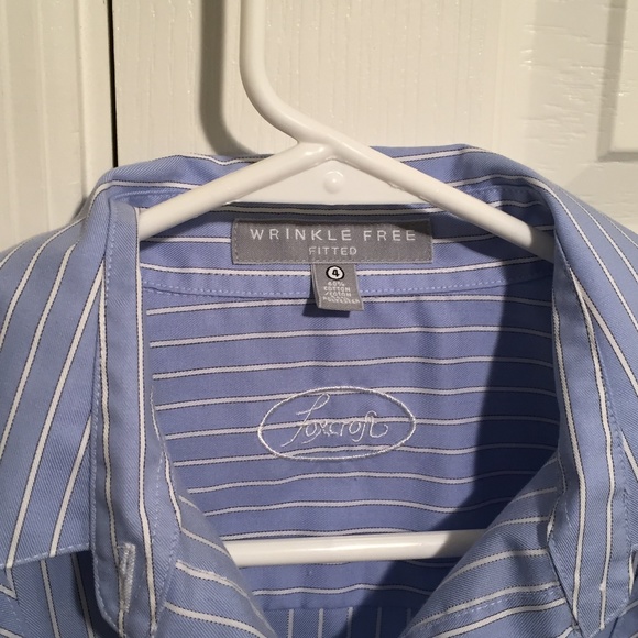 FOXCROFT Nordstrom Top Size 4 Blue & White - Picture 3 of 5